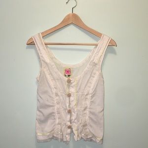 Free People summer lace white tank.